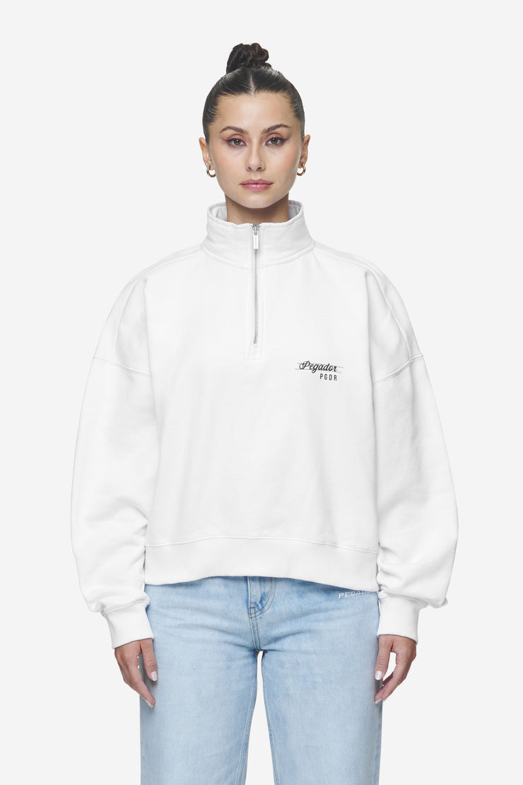 Pegador Luz Oversized Halfzip Sweater White Große Rabatte