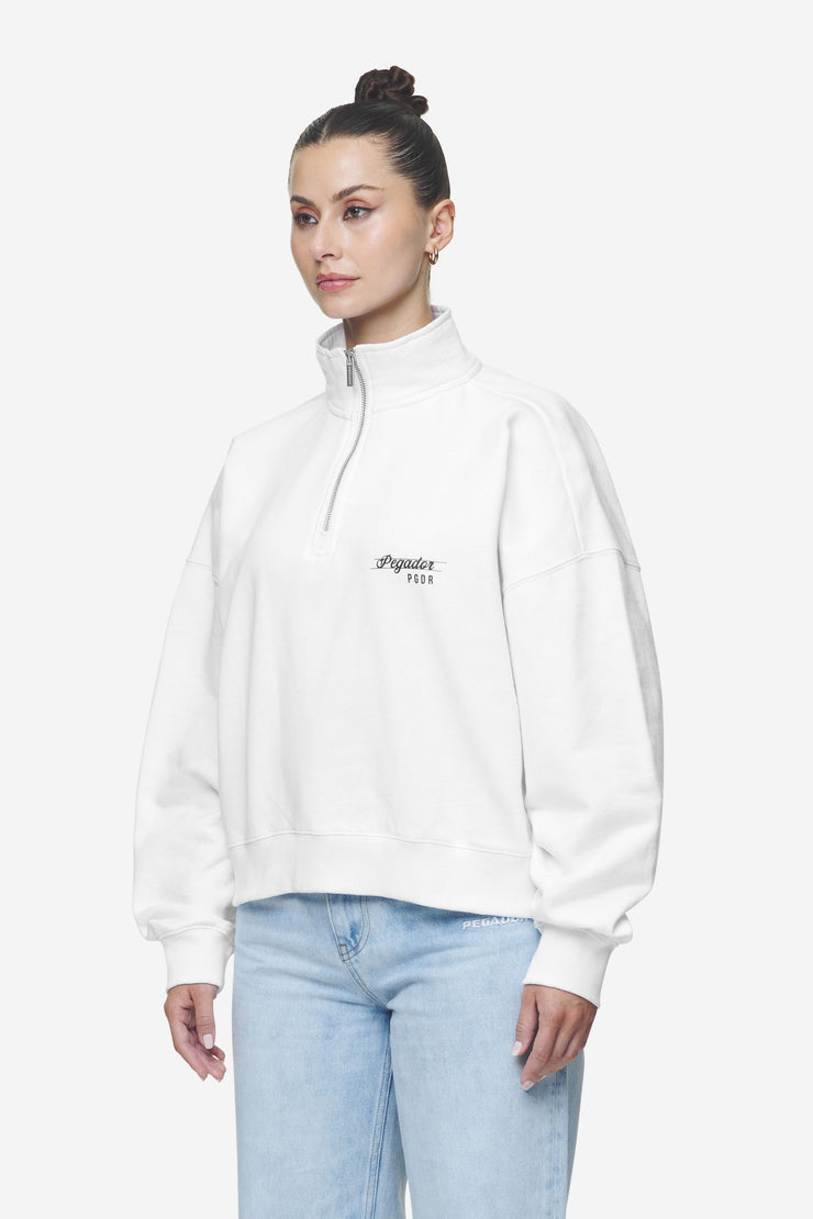 Pegador Luz Oversized Halfzip Sweater White Große Rabatte