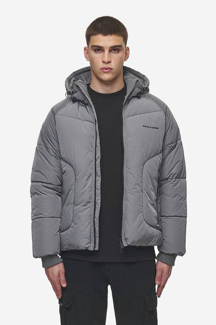 Pegador Toby Crushed Raglan Puffer Jacket Anthracite Letzte 2 Tage