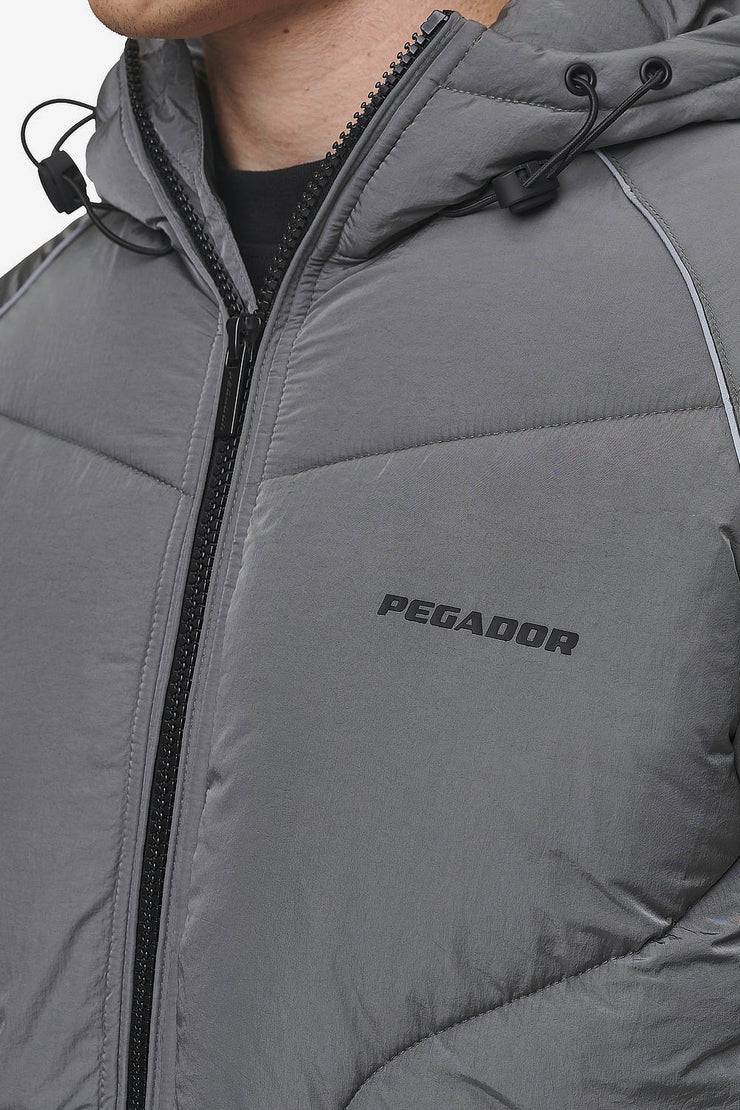 Pegador Toby Crushed Raglan Puffer Jacket Anthracite Letzte 2 Tage