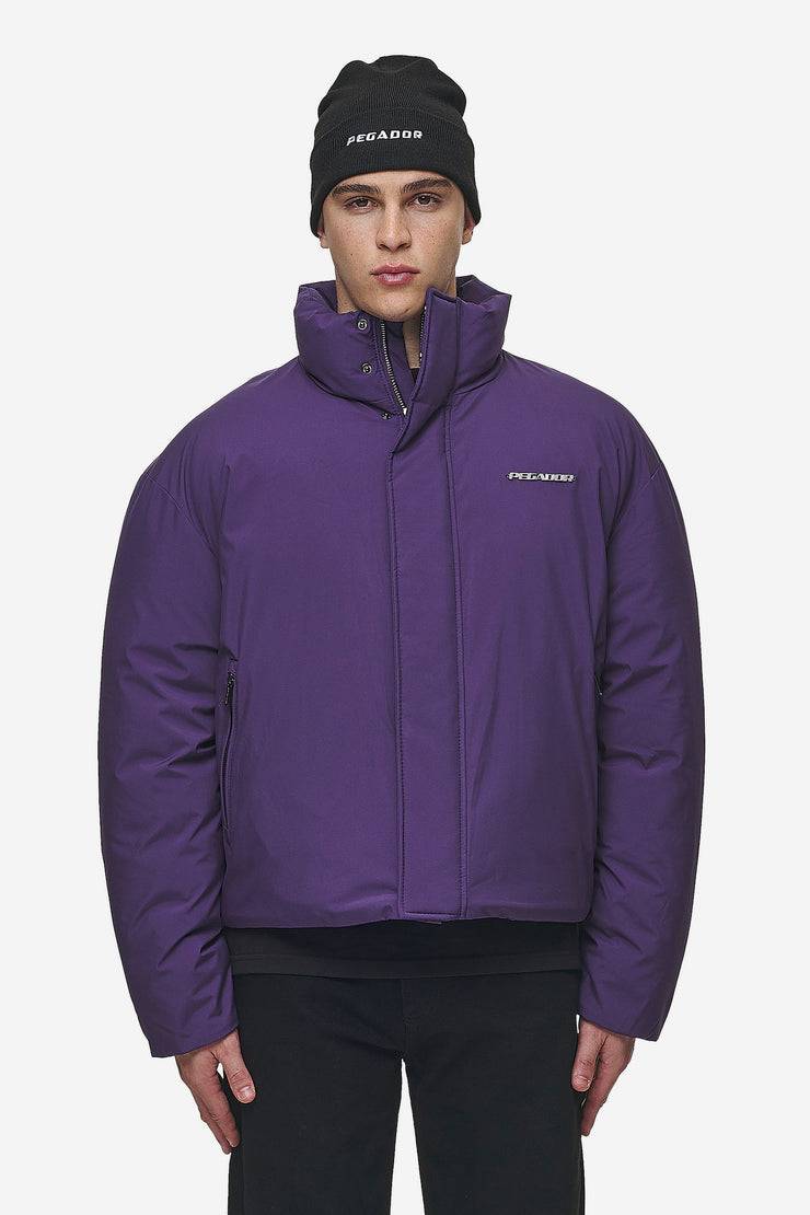 Pegador Lavoy Cropped Boxy Puffer Jacket Deep Purple Zeitbegrenzte Promotion