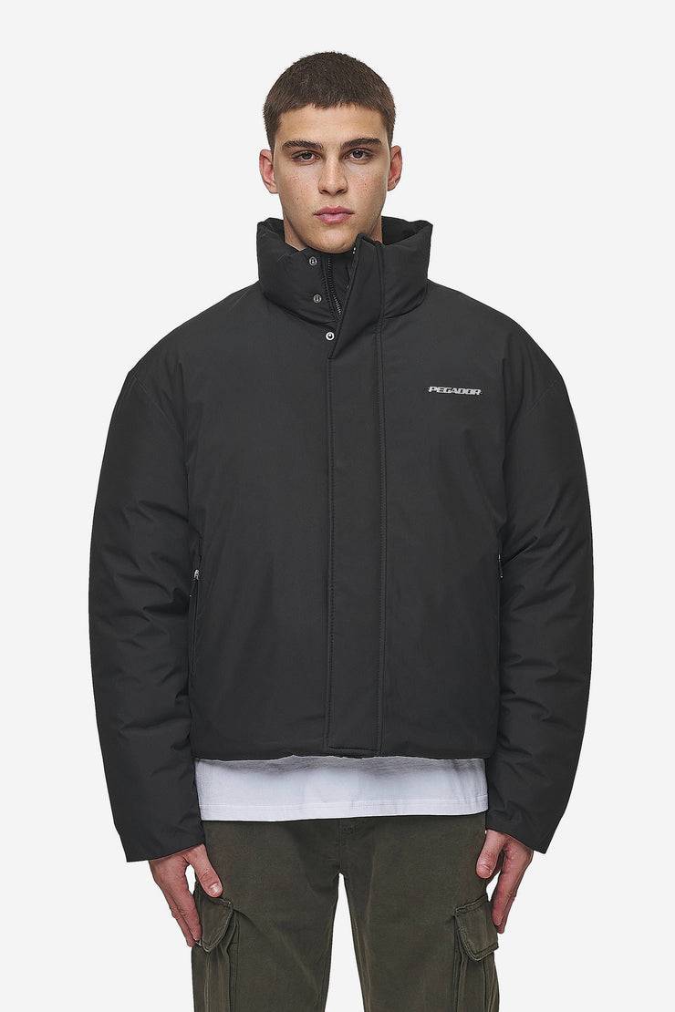 Pegador Lavoy Cropped Boxy Puffer Jacket Black Bis zu 65% Rabatt