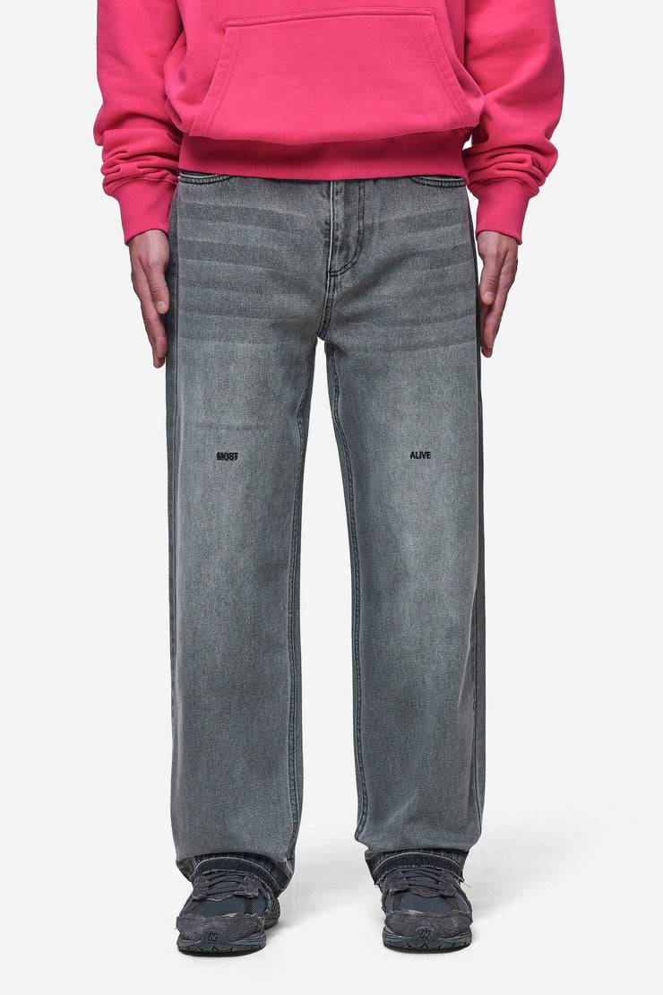Pegador Barrow Wide Baggy Jeans Washed Anthracite Super Rabatt