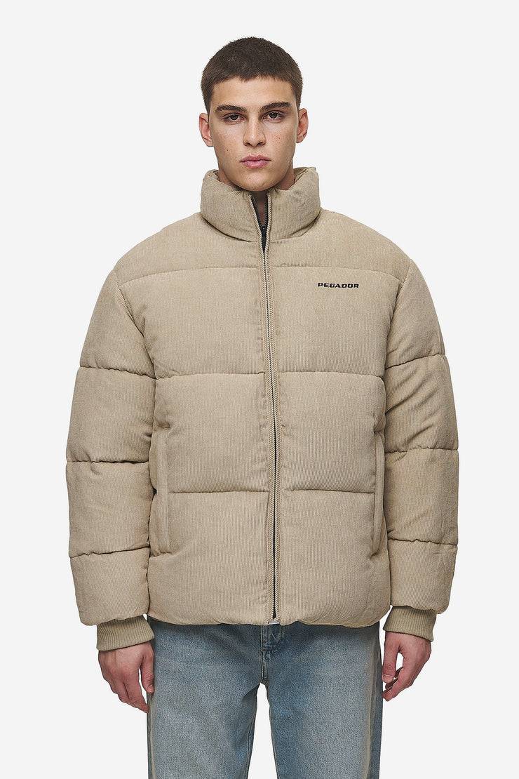 Pegador Solin Cord Puffer Jacket Sand Begrenztes Angebot