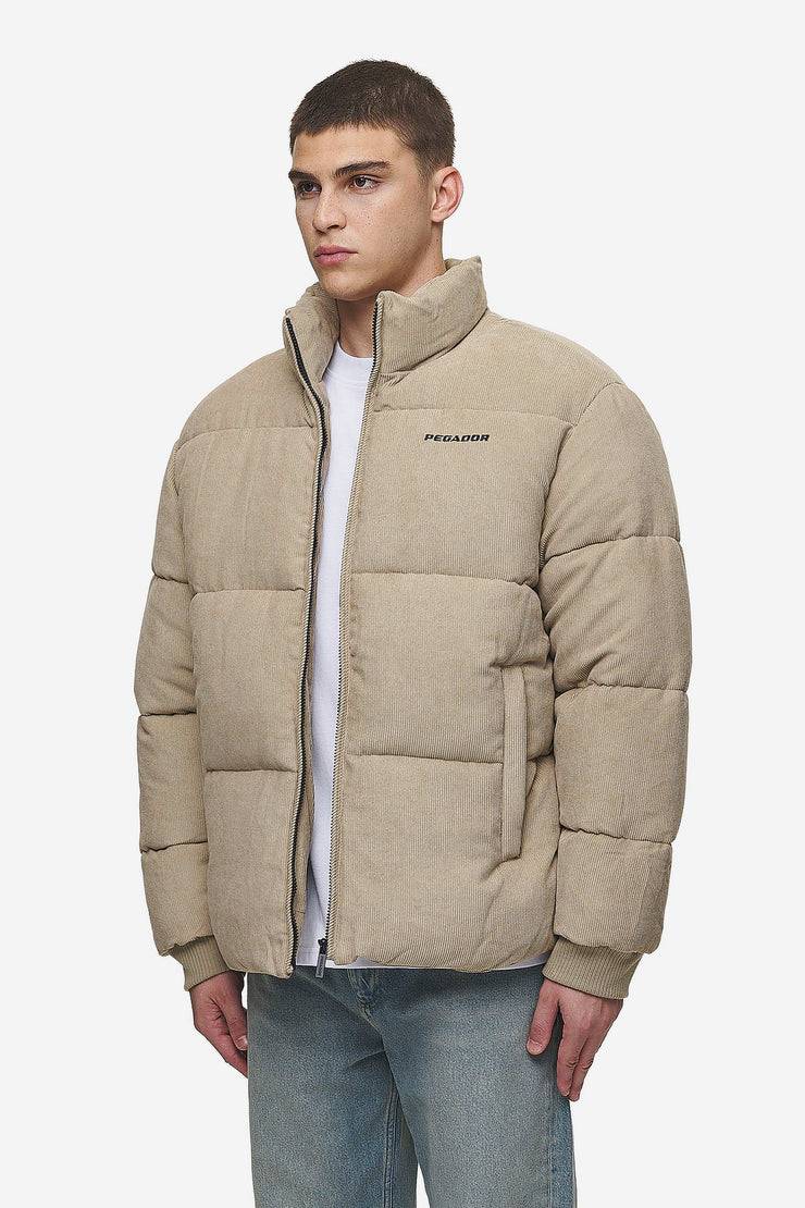 Pegador Solin Cord Puffer Jacket Sand Begrenztes Angebot