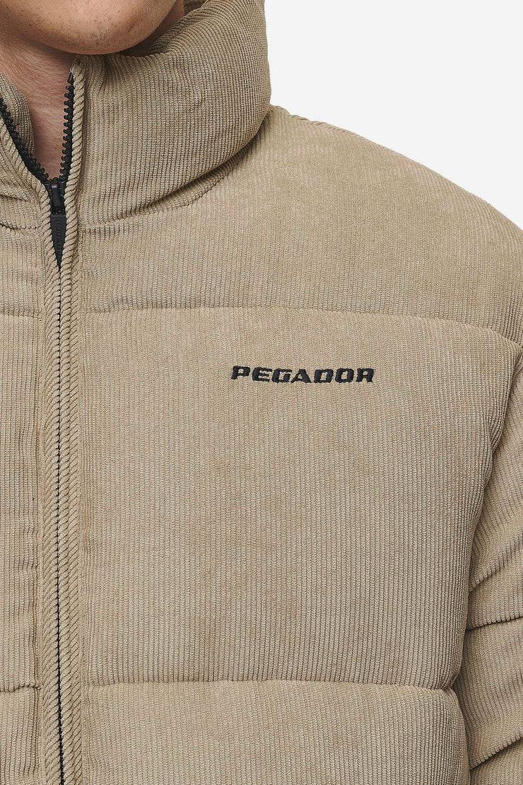 Pegador Solin Cord Puffer Jacket Sand Begrenztes Angebot