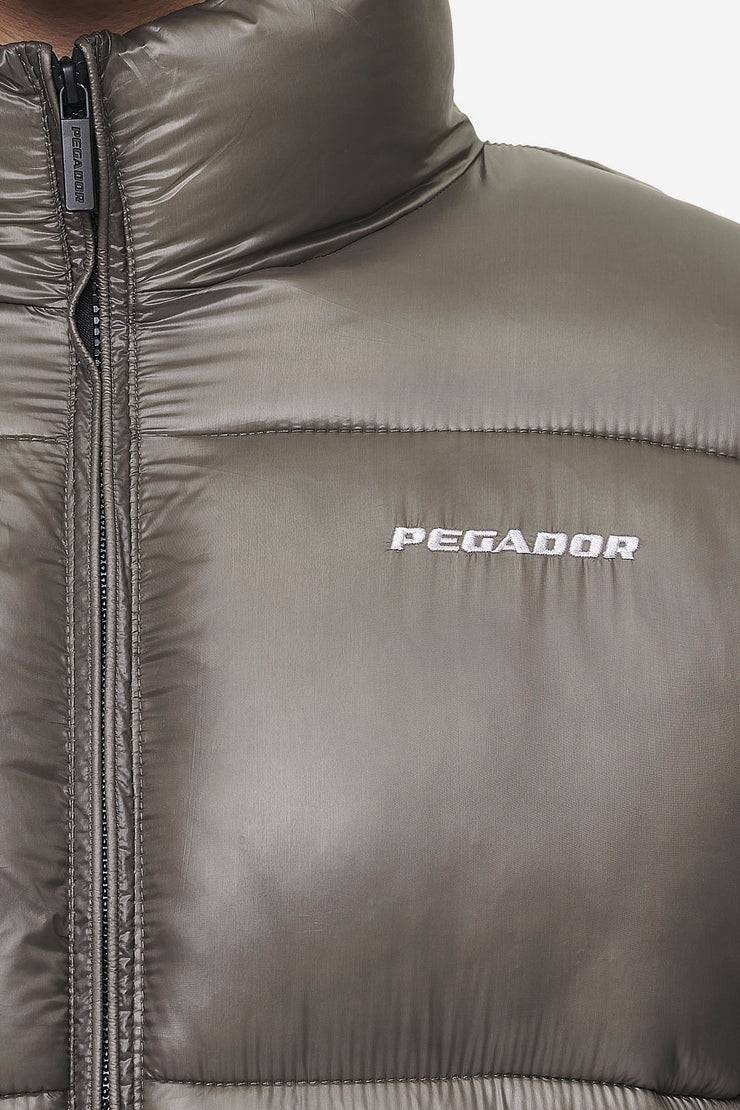 Pegador Solin Light Glossy Puffer Jacket Rock Grey Online Shopping