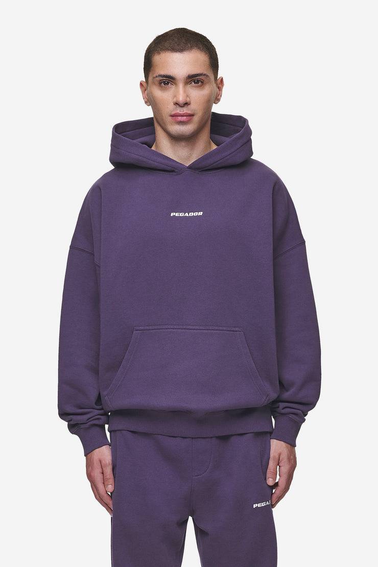 Pegador Logo Boxy Hoodie Washed Deep Purple Neueste Mode