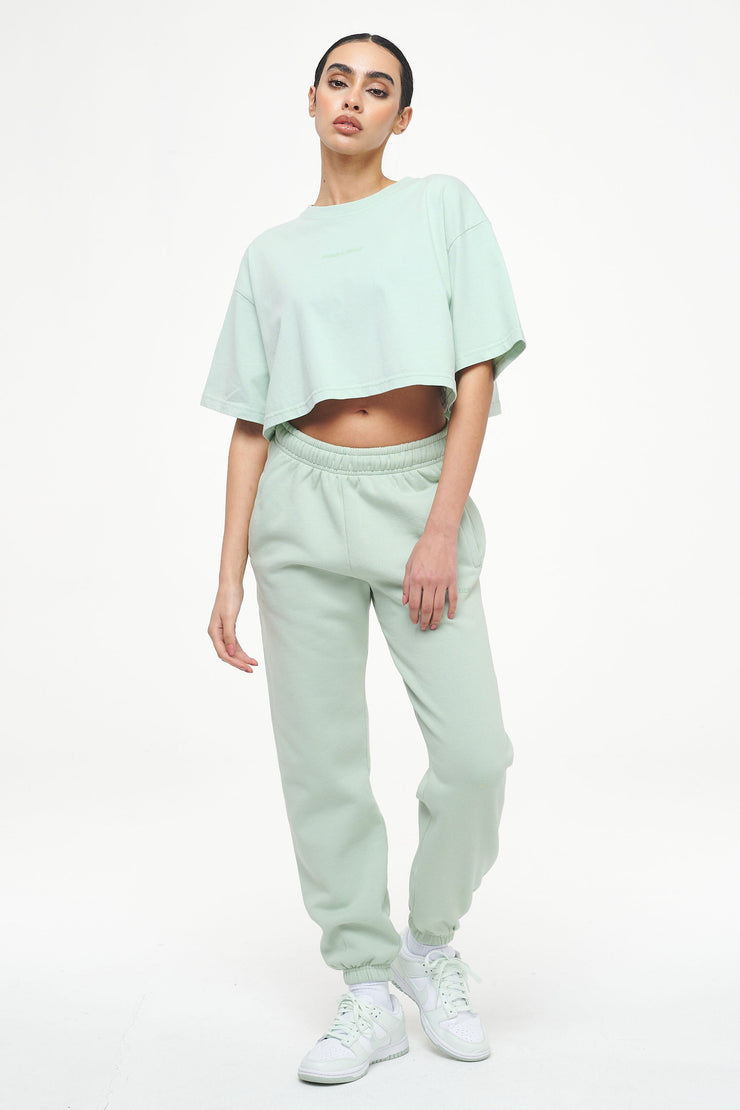 Pegador Layla Oversized Cropped Tee Vintage Washed Milky Green Gum Neuheiten