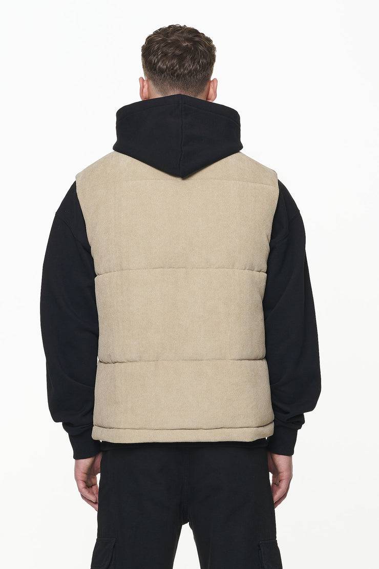 Pegador Bardon Cord Puffer Vest Sand Kostenlose Rückgabe