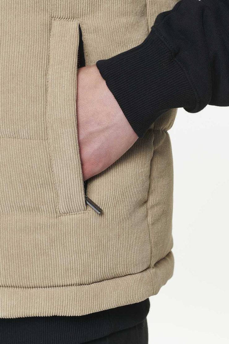 Pegador Bardon Cord Puffer Vest Sand Kostenlose Rückgabe