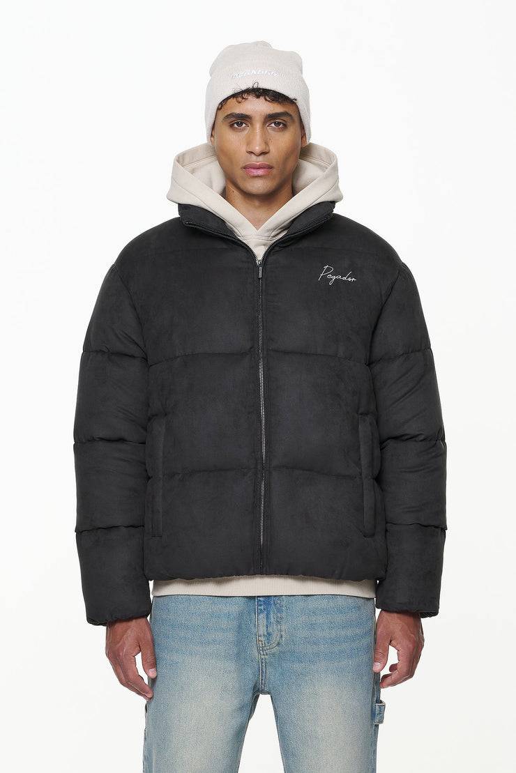 Pegador Neum Suede Puffer Jacket Black Sonderangebot der Fabrik