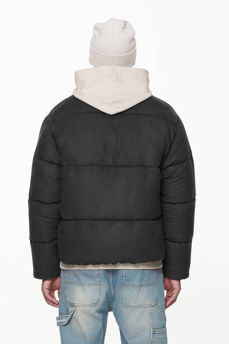 Pegador Neum Suede Puffer Jacket Black Sonderangebot der Fabrik