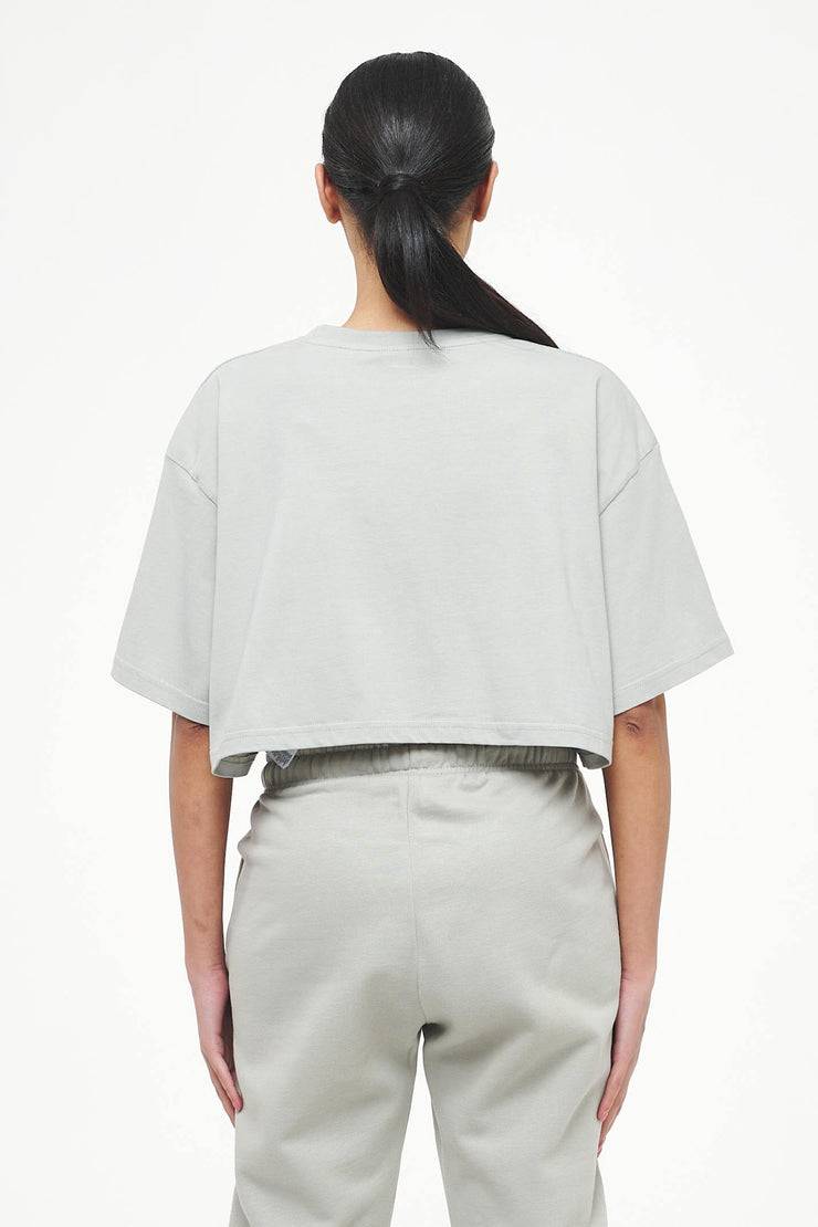 Pegador Layla Oversized Cropped Tee Vintage Washed Quiet Gray Gum Fabrikladen