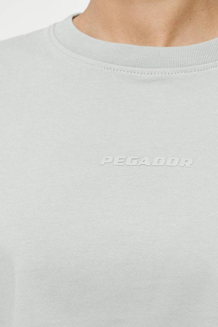 Pegador Layla Oversized Cropped Tee Vintage Washed Quiet Gray Gum Fabrikladen