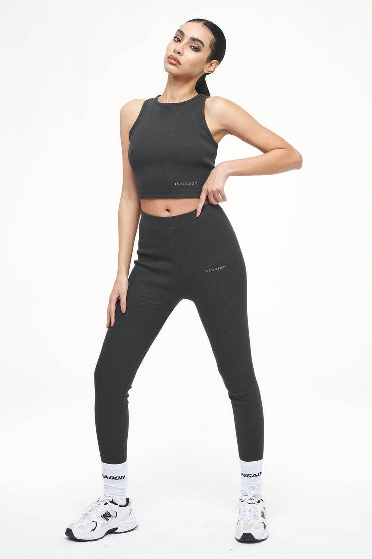 Pegador Ayla Crop Top Vintage Washed Iron Grey zollfrei