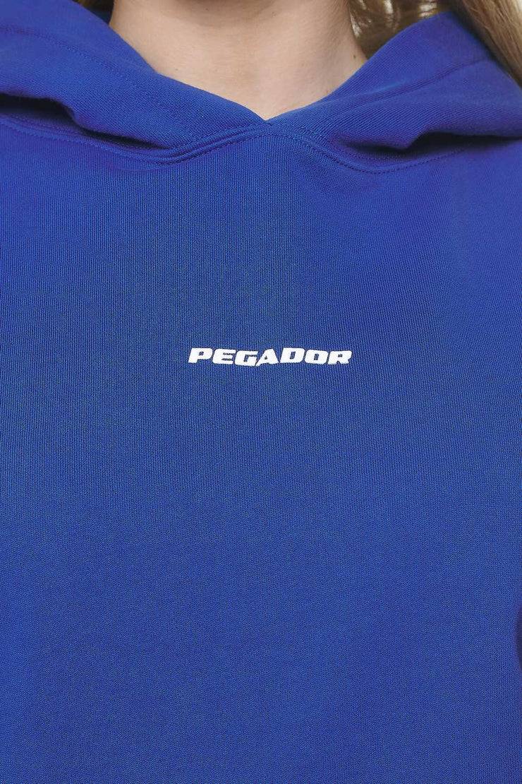 Pegador Clarita Logo Oversized Hoodie Washed True Blue White Gum Fabrik Onlineshop