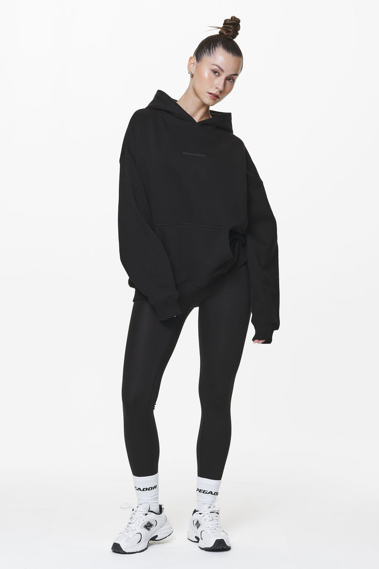Pegador Clarita Logo Oversized Hoodie Black Gum Flash Sale