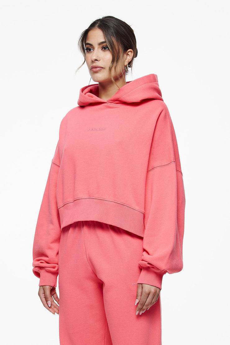 Pegador Salita Oversized Cropped Hoodie Vintage Washed Strawberry Gum Tägliche Deals