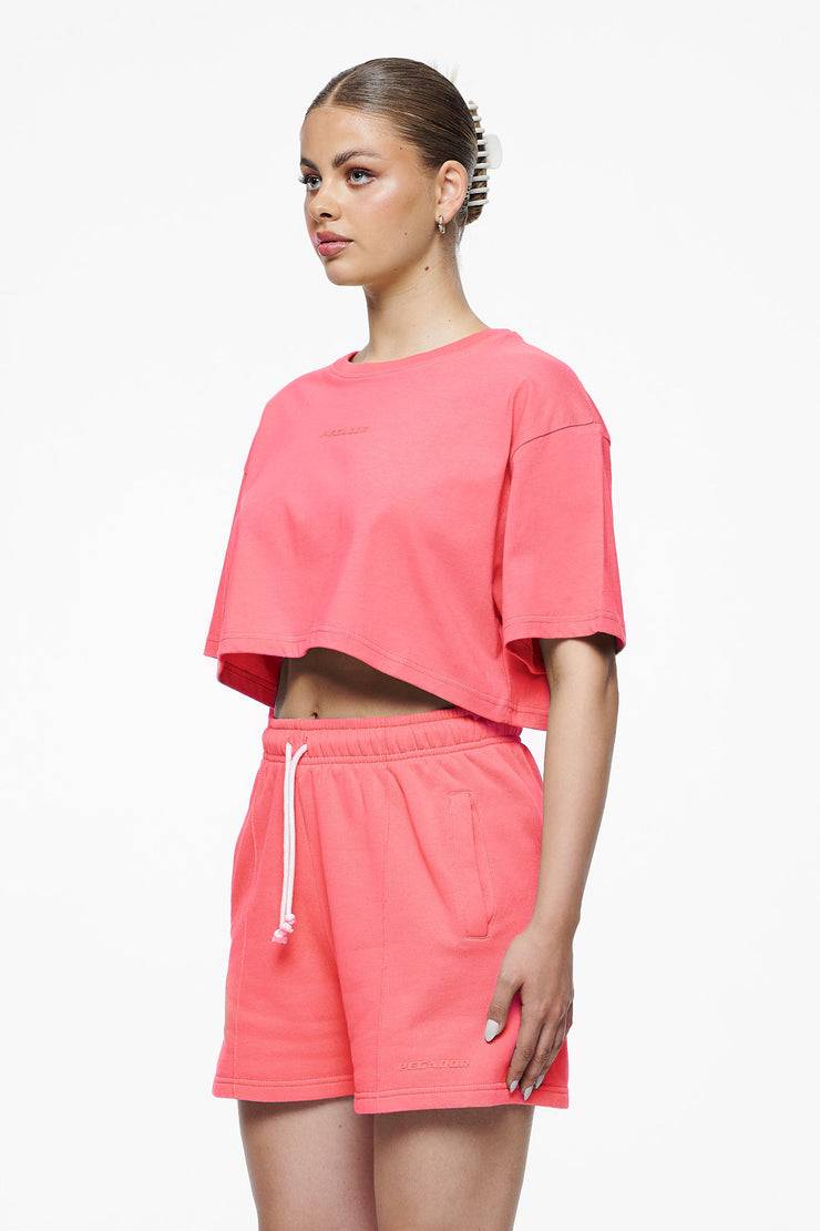 Pegador Layla Oversized Cropped Tee Vintage Washed Strawberry Gum Sonderangebote