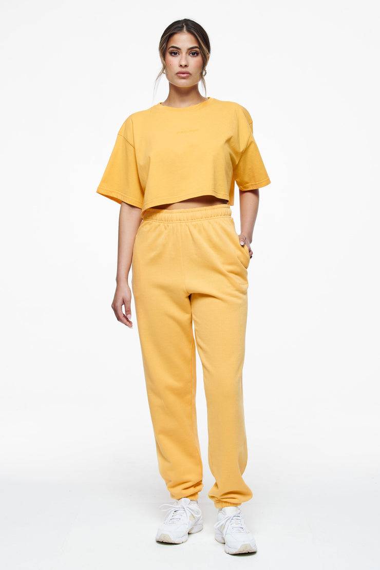 Pegador Layla Oversized Cropped Tee Vintage Washed Golden Sun Gum Kostenlose Rückgabe