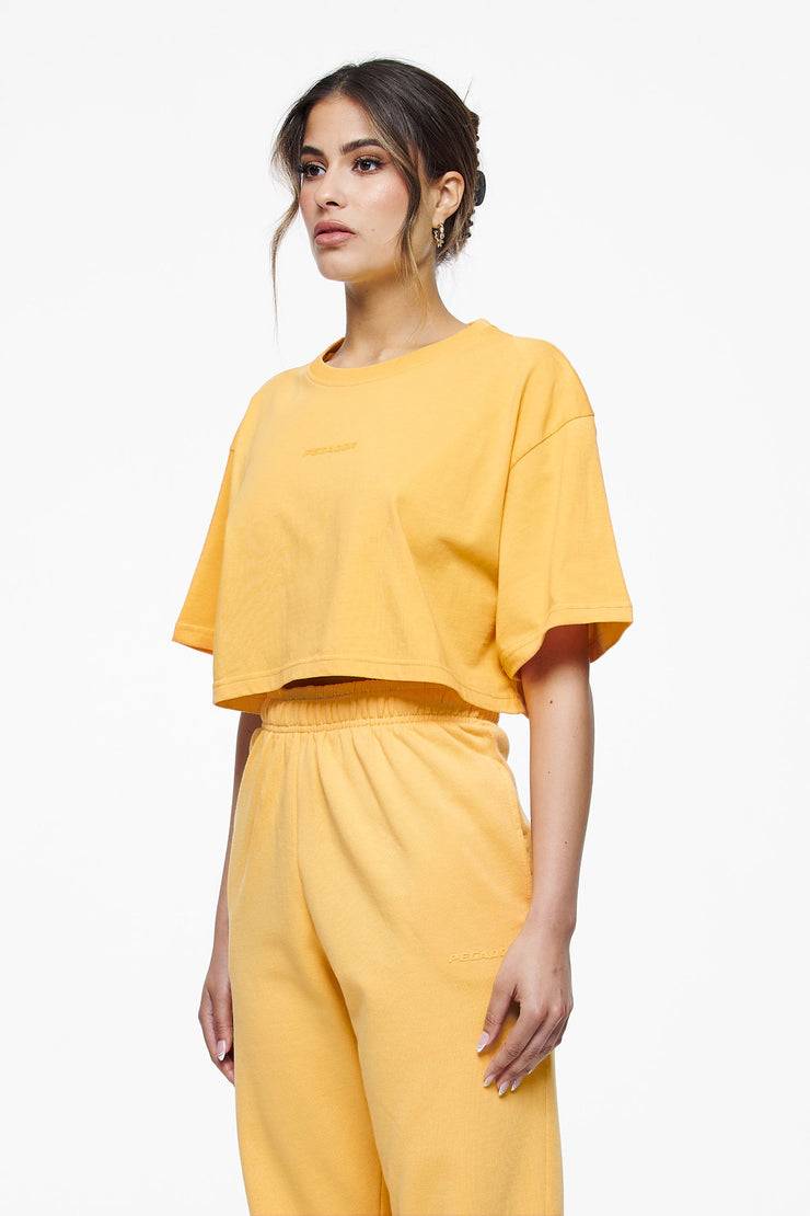Pegador Layla Oversized Cropped Tee Vintage Washed Golden Sun Gum Kostenlose Rückgabe