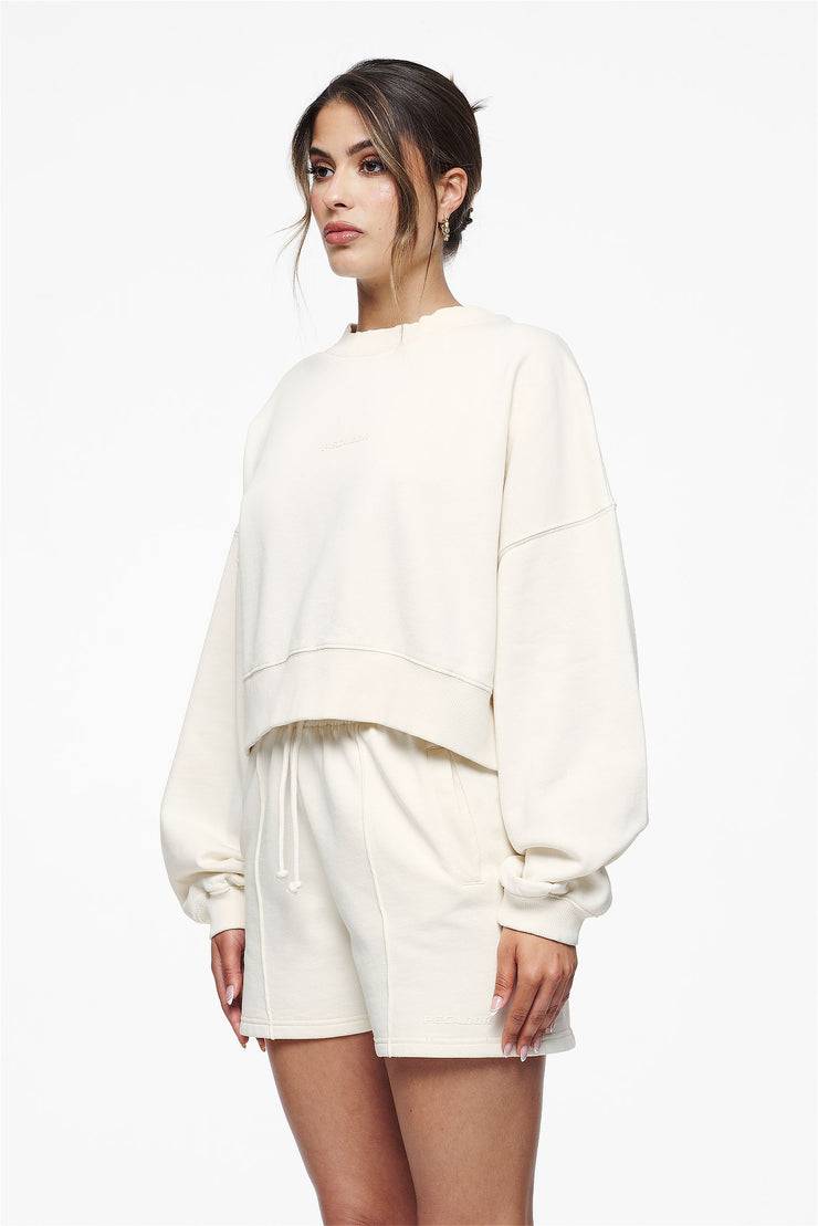 Pegador Londa Cropped Oversized Sweater Vintage Washed Unbleached Gum Bis zu 65% Rabatt
