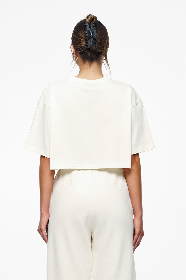 Pegador Layla Oversized Cropped Tee Vintage Washed Unbleached Gum Sonderangebot der Fabrik