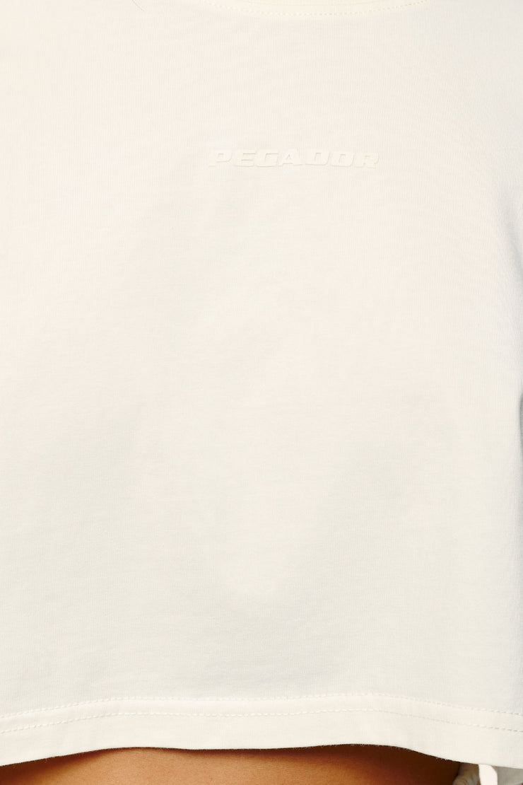 Pegador Layla Oversized Cropped Tee Vintage Washed Unbleached Gum Sonderangebot der Fabrik