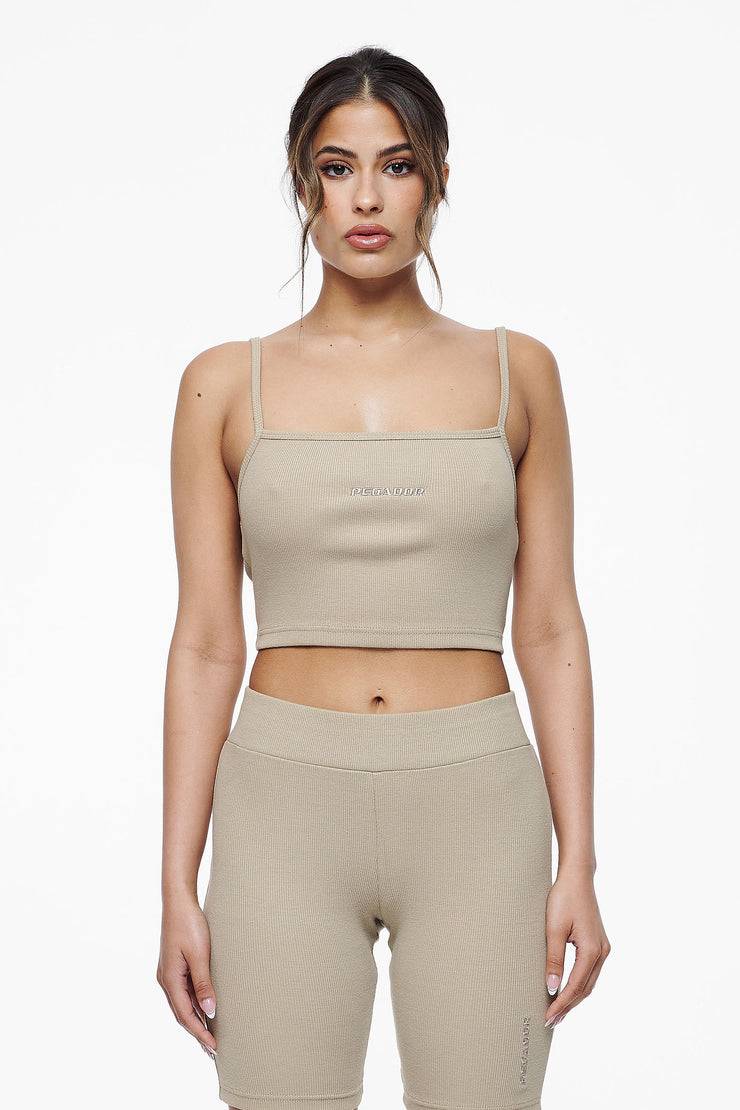 Pegador Ruby Rib Crop Top Vintage Washed Espresso Clearance-Verkauf