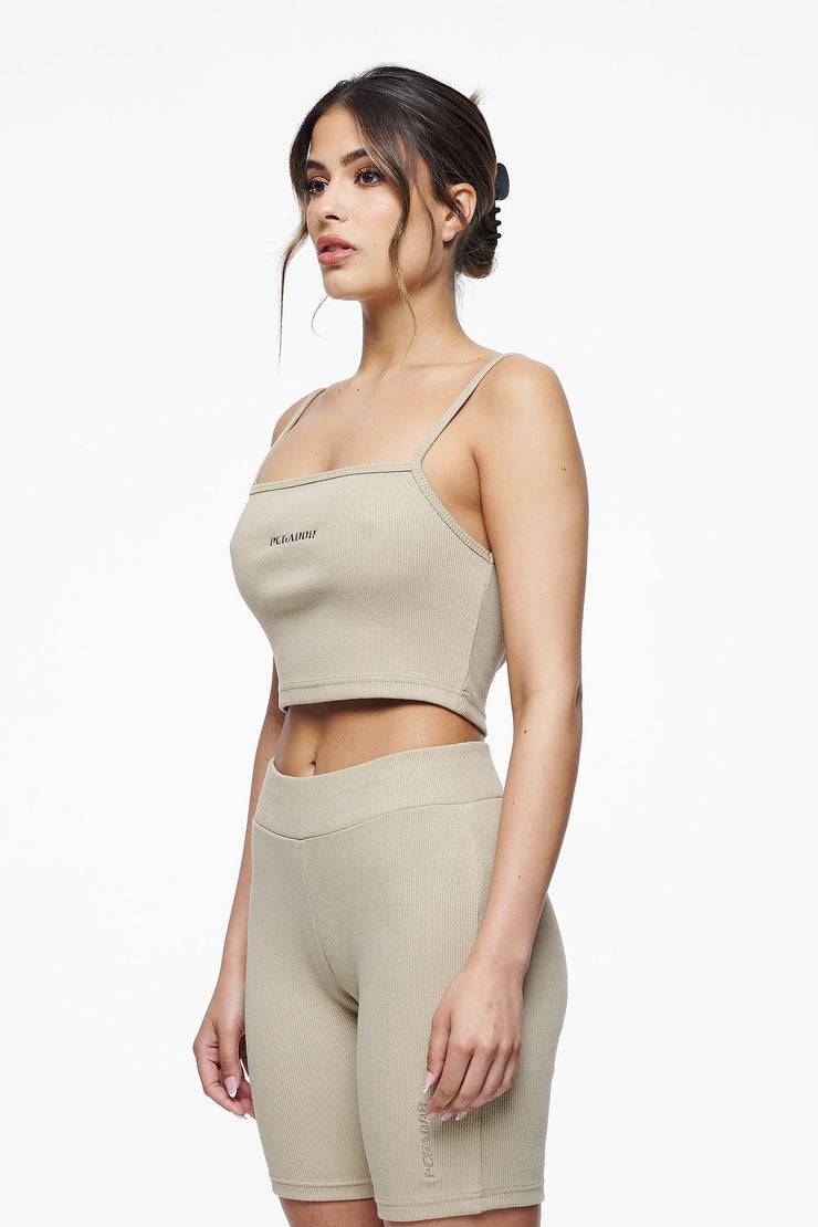 Pegador Ruby Rib Crop Top Vintage Washed Espresso Clearance-Verkauf