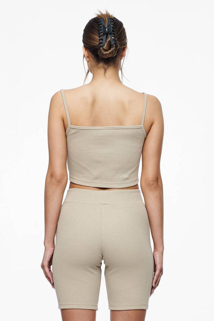 Pegador Ruby Rib Crop Top Vintage Washed Espresso Clearance-Verkauf