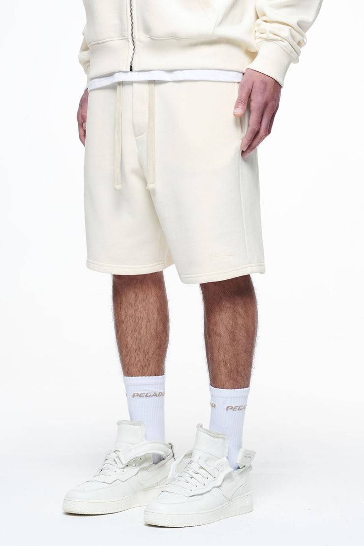 Pegador Logo Heavy Sweat Shorts Vintage Washed Unbleached Gum Im Verkauf