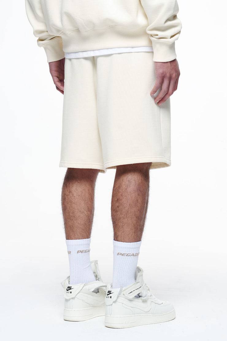 Pegador Logo Heavy Sweat Shorts Vintage Washed Unbleached Gum Im Verkauf