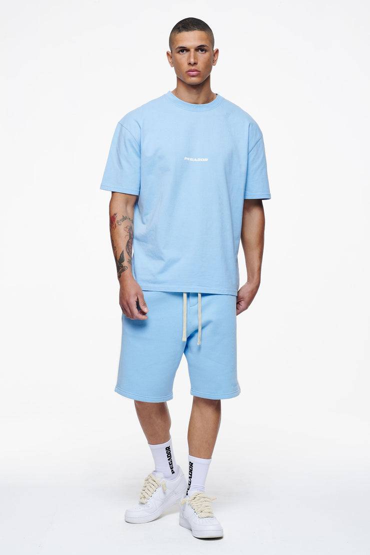 Pegador Logo Heavy Sweat Shorts Vintage Washed Riviera Blue Gum 50% Rabatt für begrenzte Zeit