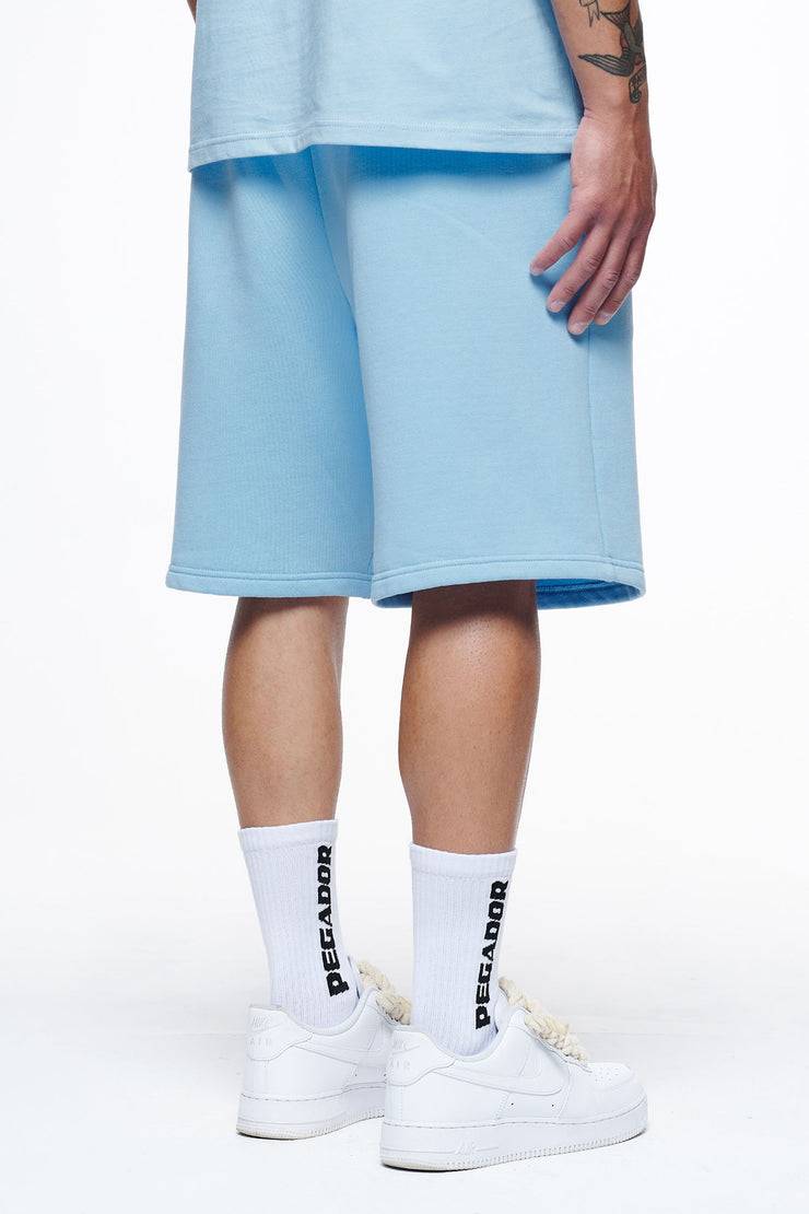 Pegador Logo Heavy Sweat Shorts Vintage Washed Riviera Blue Gum 50% Rabatt für begrenzte Zeit