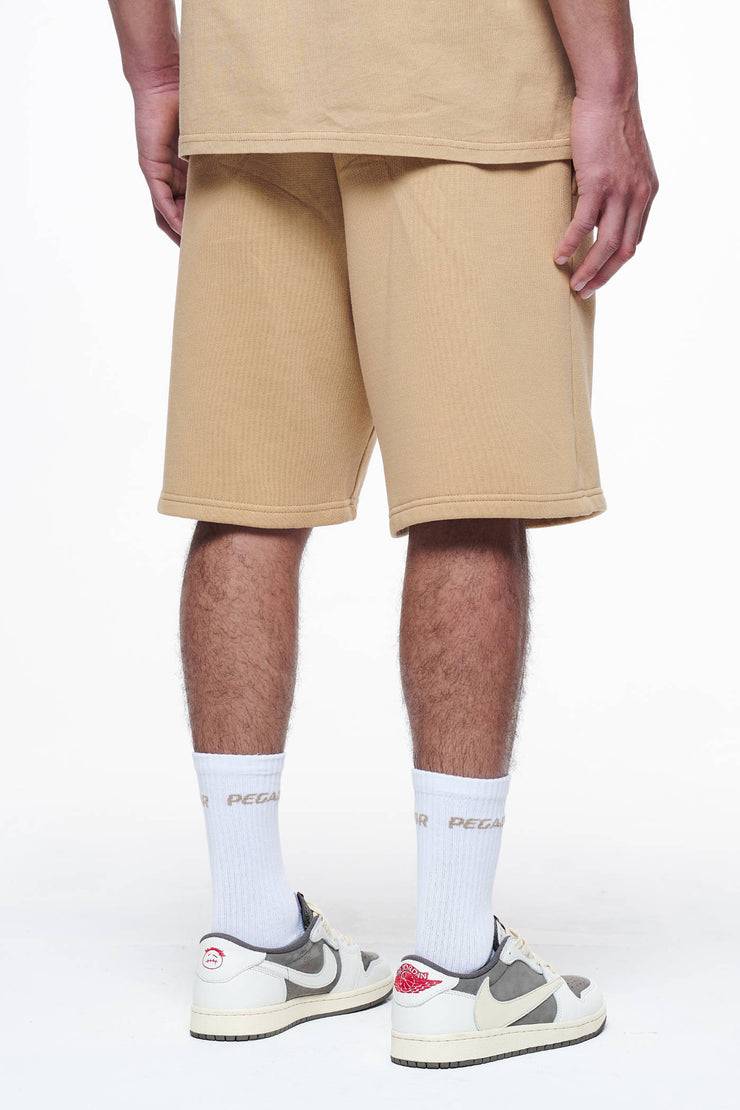 Pegador Logo Heavy Sweat Shorts Vintage Washed Espresso Gum 2025