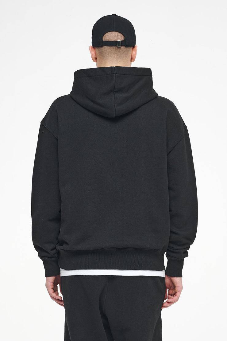 Pegador Logo Oversized Hoodie Vintage Washed Black Ink Gum Auslauf