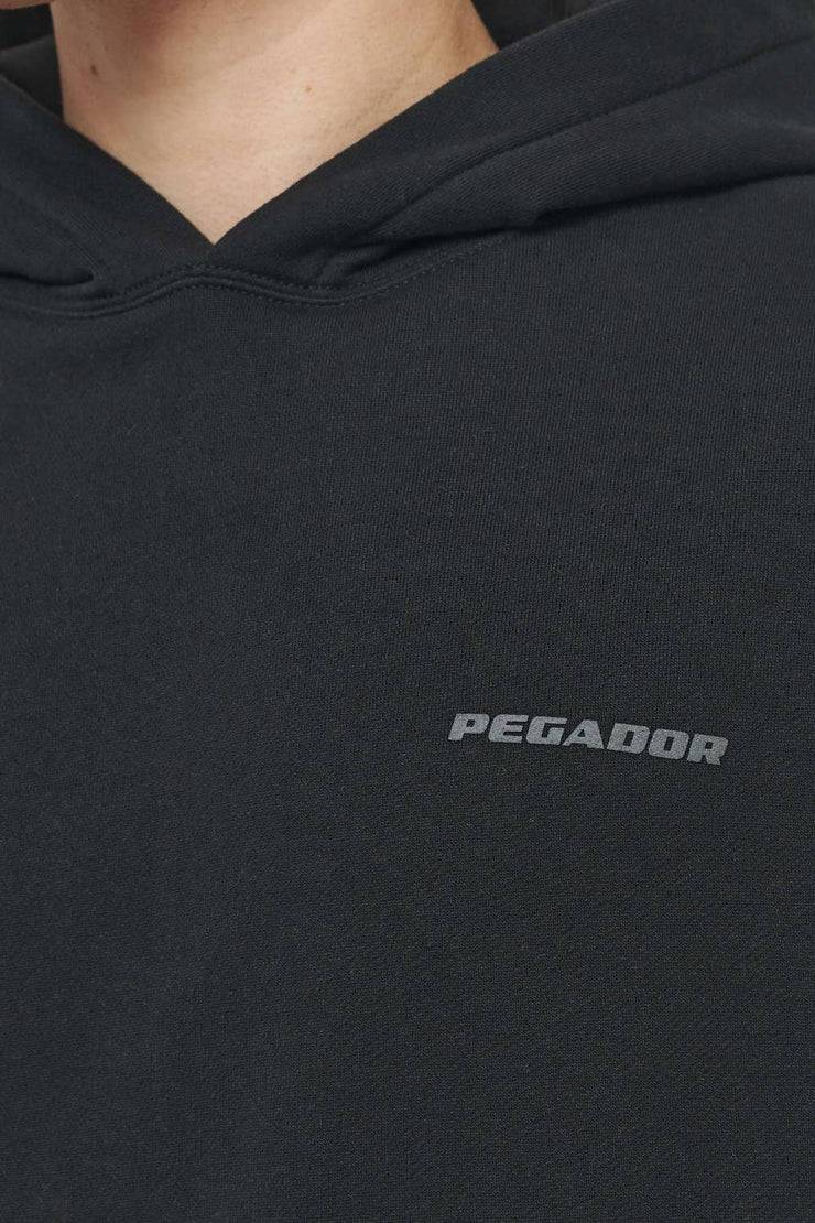 Pegador Logo Oversized Hoodie Vintage Washed Black Ink Gum Auslauf
