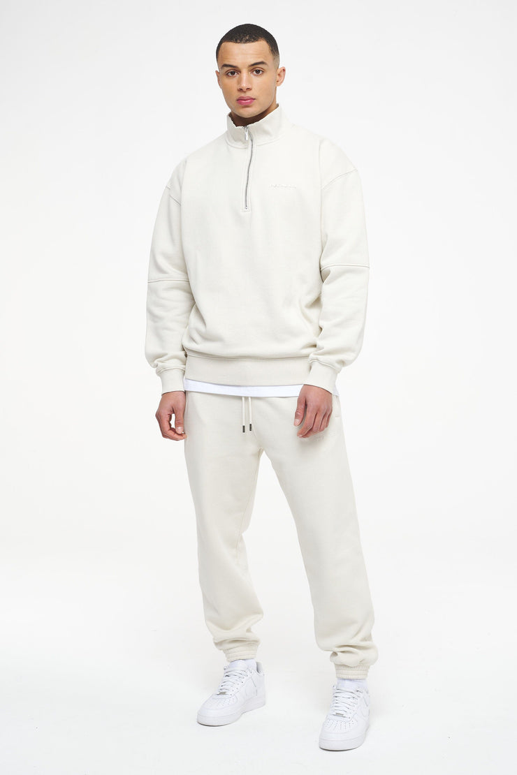 Pegador Logo Oversized Halfzip Sweater Vintage Washed Angels Cream Gum Kostenloser Versand