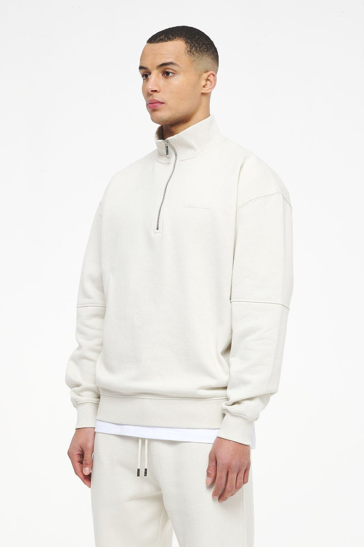 Pegador Logo Oversized Halfzip Sweater Vintage Washed Angels Cream Gum Kostenloser Versand