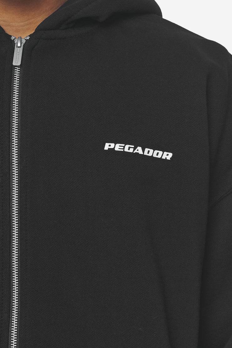 Pegador Logo Oversized Sweat Jacket Washed Black White Gum Fabrik Onlineshop