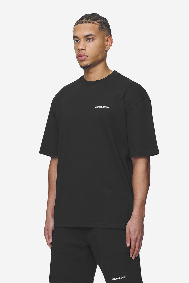 Pegador Logo Oversized Tee Washed Black White Gum Rabatt
