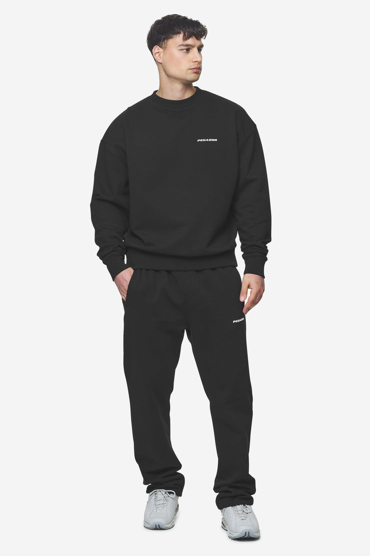 Pegador Logo Wide Sweat Pants Washed Black White Gum Versandkostenfrei