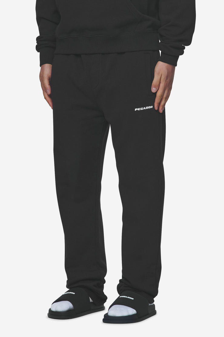 Pegador Logo Wide Sweat Pants Washed Black White Gum Versandkostenfrei