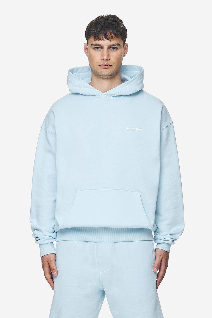 Pegador Logo Oversized Hoodie Washed Baby Blue White Gum Online Shopping
