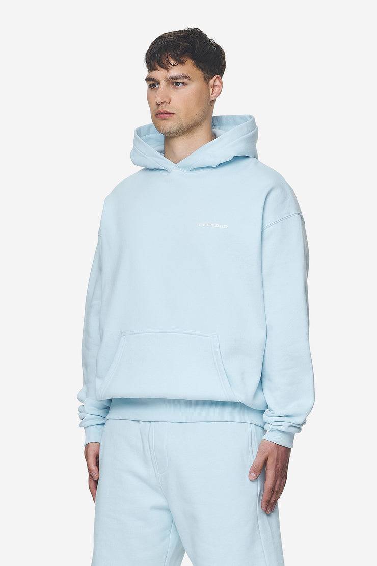 Pegador Logo Oversized Hoodie Washed Baby Blue White Gum Online Shopping