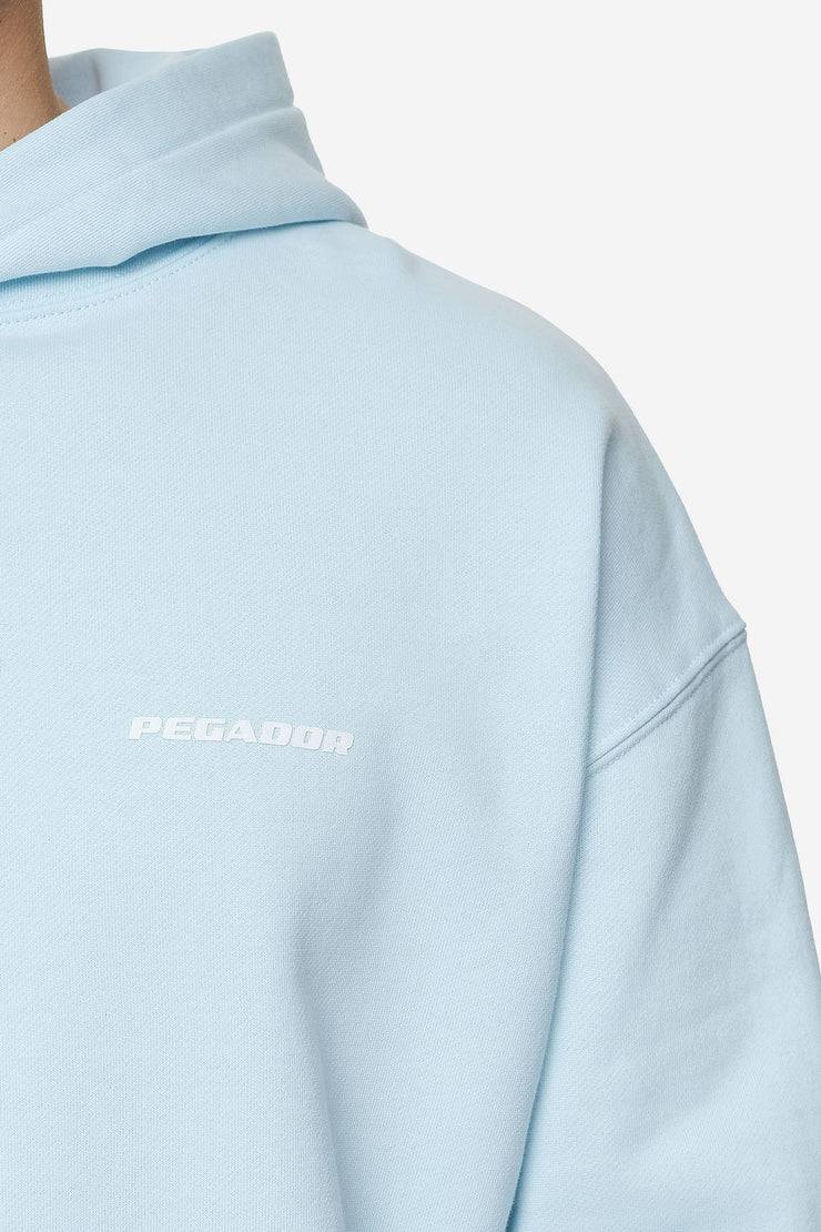 Pegador Logo Oversized Hoodie Washed Baby Blue White Gum Online Shopping