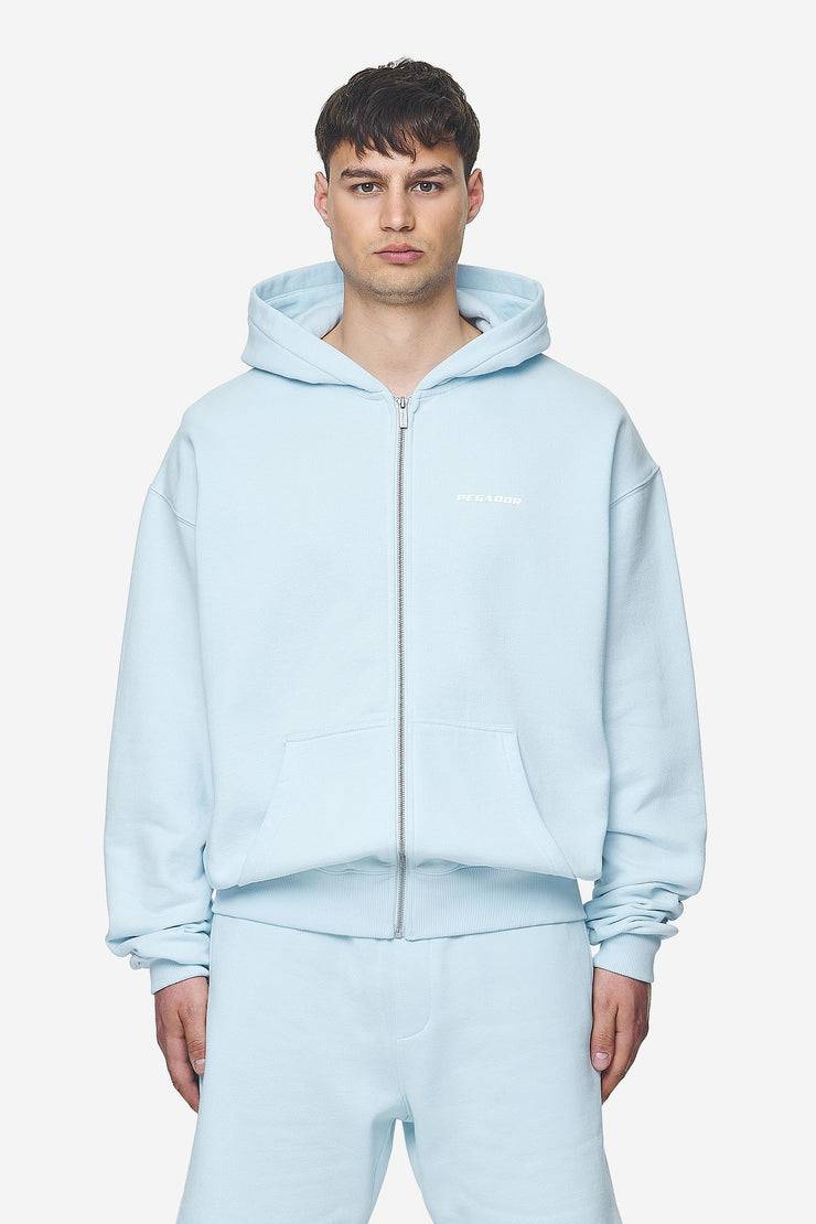 Pegador Logo Oversized Sweat Jacket Washed Baby Blue White Gum Exklusivangebot