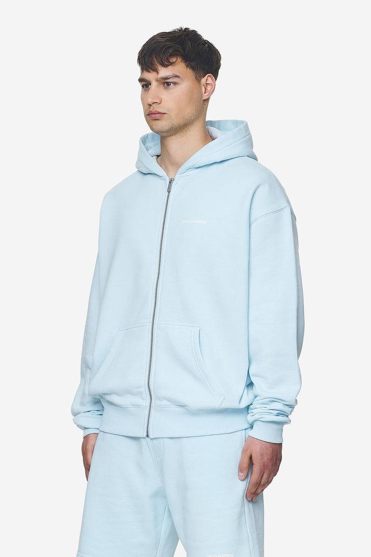 Pegador Logo Oversized Sweat Jacket Washed Baby Blue White Gum Exklusivangebot